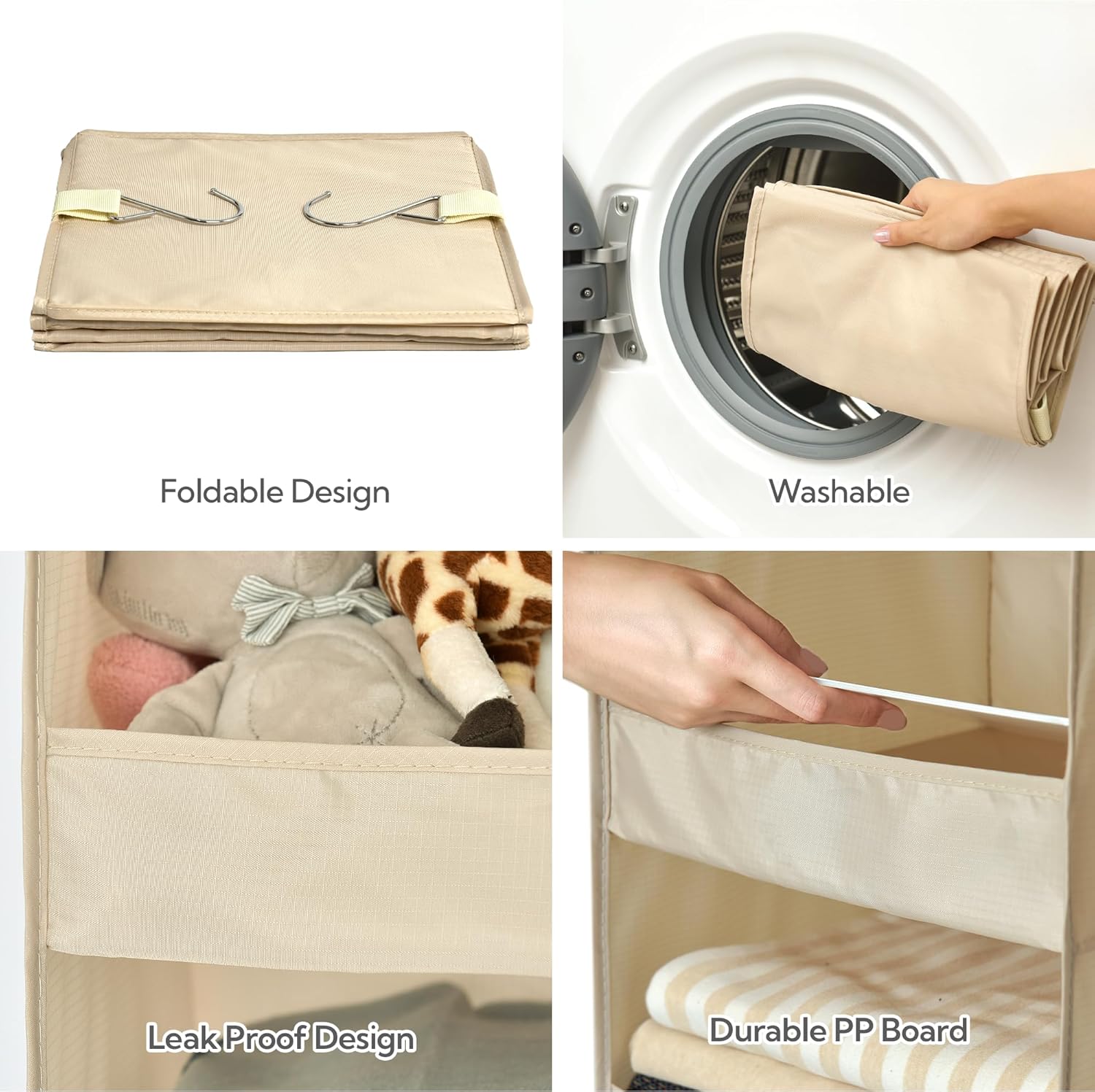 GRANNY SAYS 3 Shelf Hanging Closet Organizers and Storage, Collapsible Closet Storage Organizer