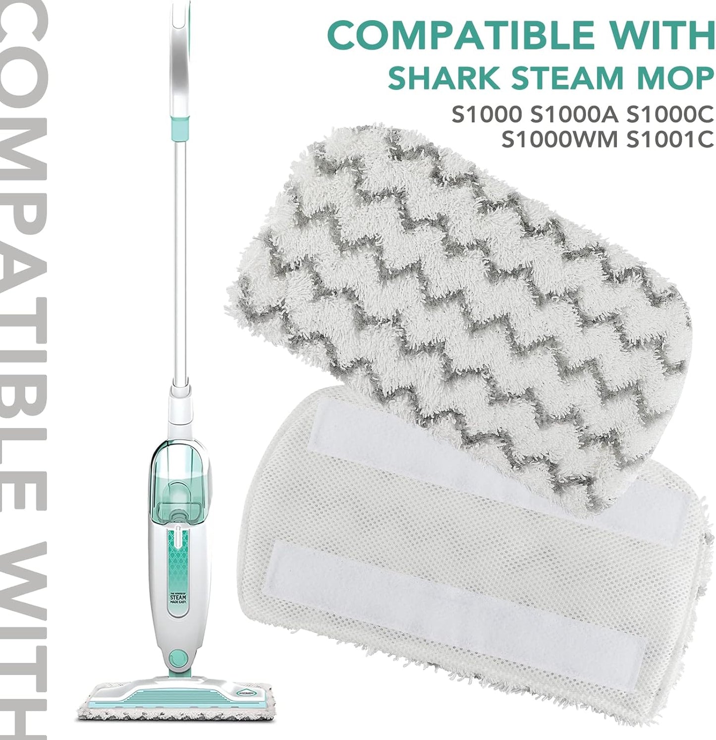 Sgizoku S1000 S2001 Steam Mop Replacement Pads for Shark Steam Mop S1000 S1000A S1000C S1000WM