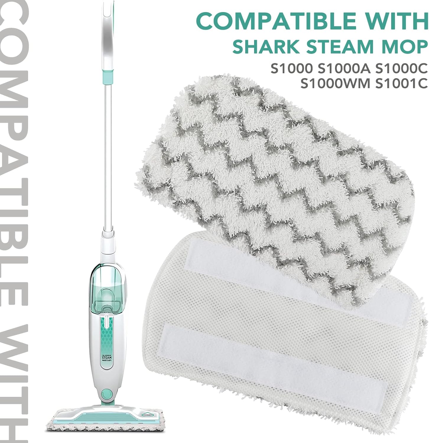 Sgizoku S1000 S2001 Steam Mop Replacement Pads for Shark Steam Mop S1000 S1000A S1000C S1000WM