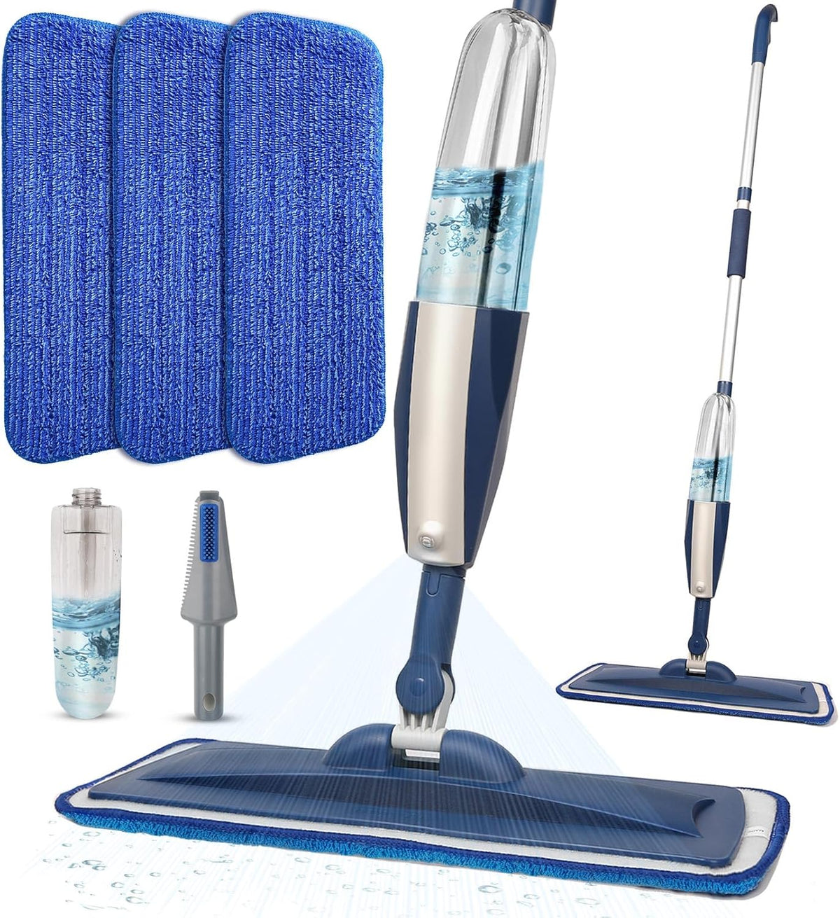 Mops for Floor Cleaning Wet Spray Mop with 14 oz Refillable Bottle and 3 Washable Microfiber Pads