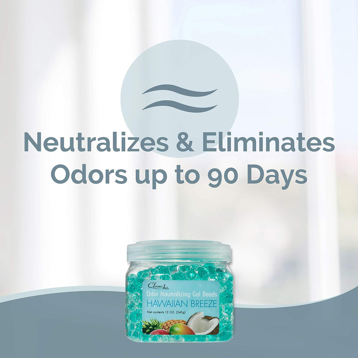 Clear Air Odor Eliminator Gel Beads - 12 oz, Pack of 2 - Air Freshener Made with Essential Oils