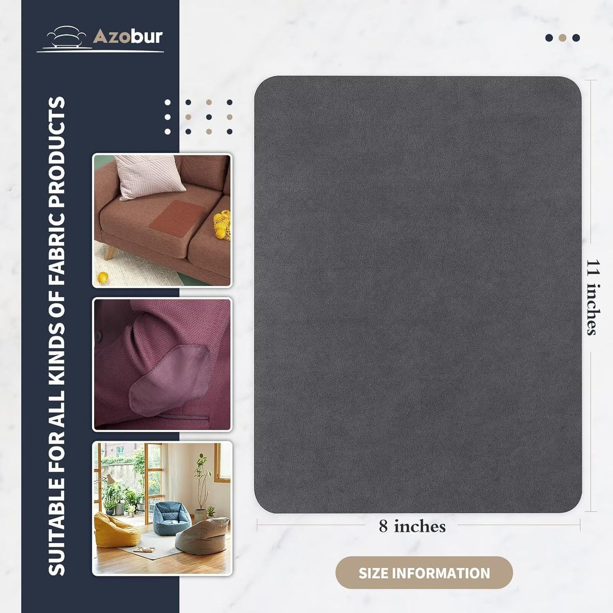 Azobur Velvet Repair Patch,Self-Adhesive Rectangular Flannel Fabric Patch,Multicolor Available Anti