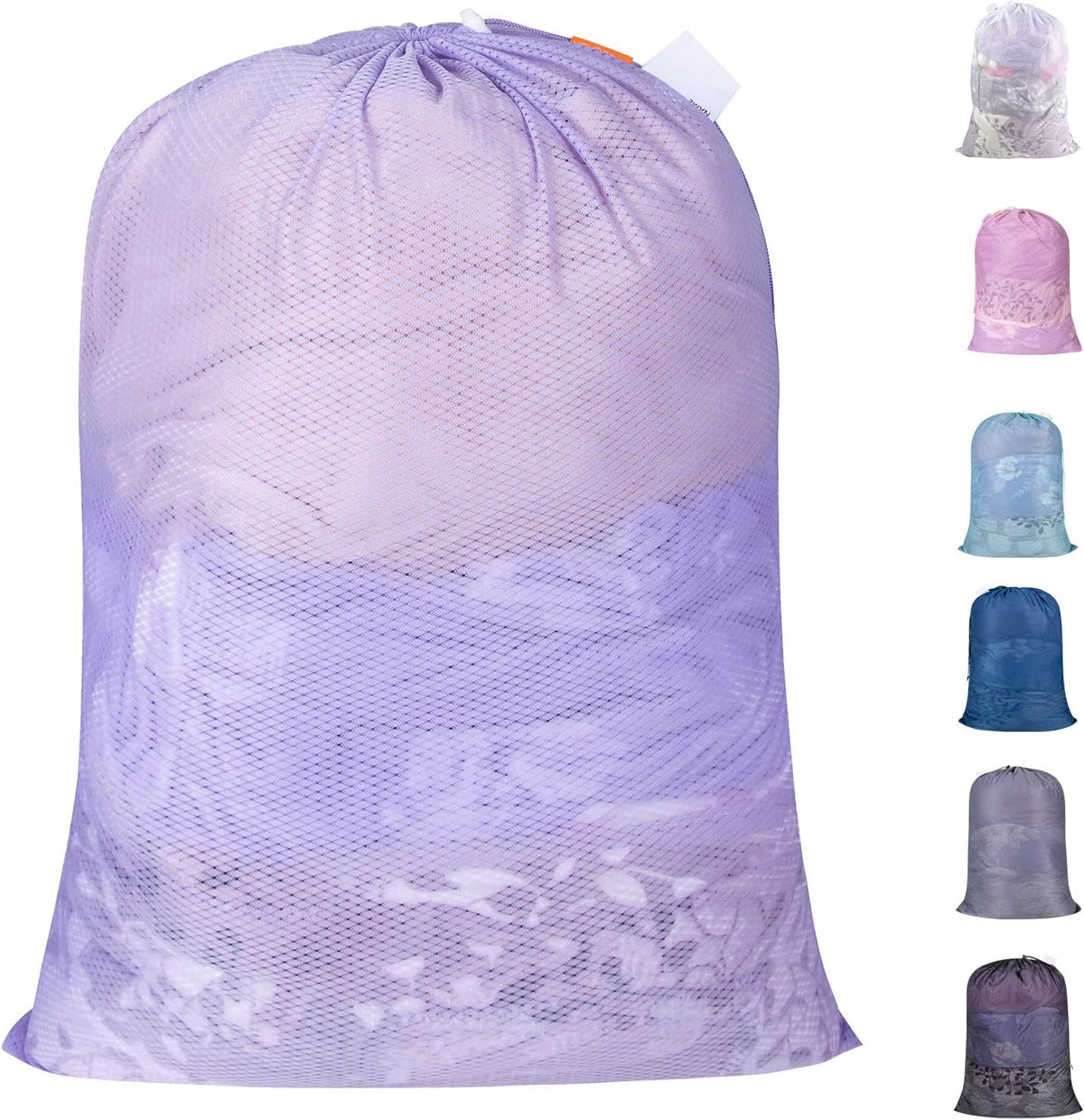 Polecasa Heavy Duty Diamond Large Mesh Laundry Bag with ID Tag and Locking Drawstring Closure - 24