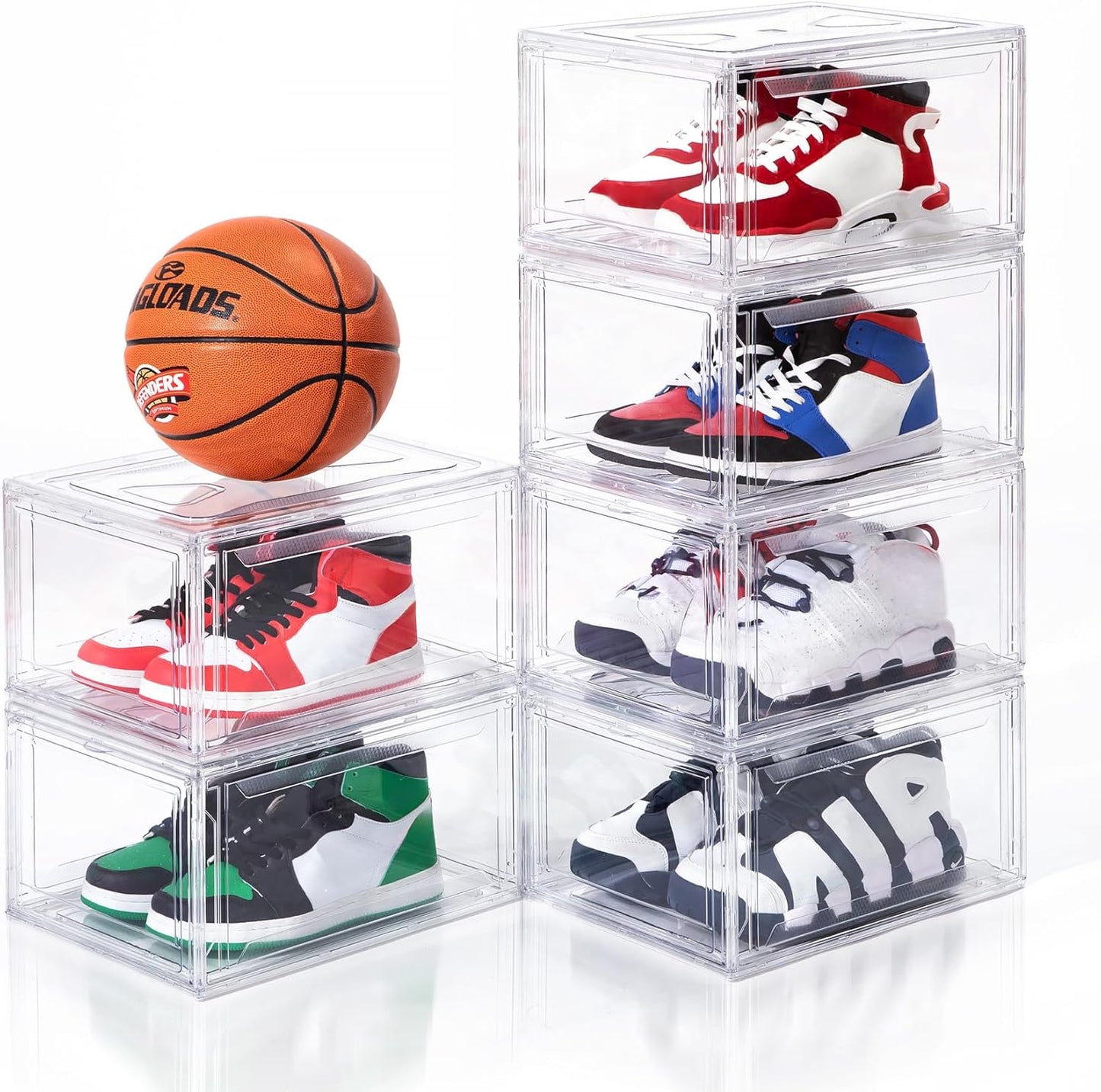 6 Pack Acrylic Shoe Boxes, Ultra Clear Shoe Boxes Stackable, Shoe Storage Box Sneaker Storage for