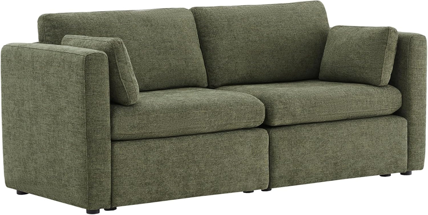 CHITA Small Modular Sectional Fabric Sofa Set, Extra Comfty Loveseat Cloud Couch, FSC Certified