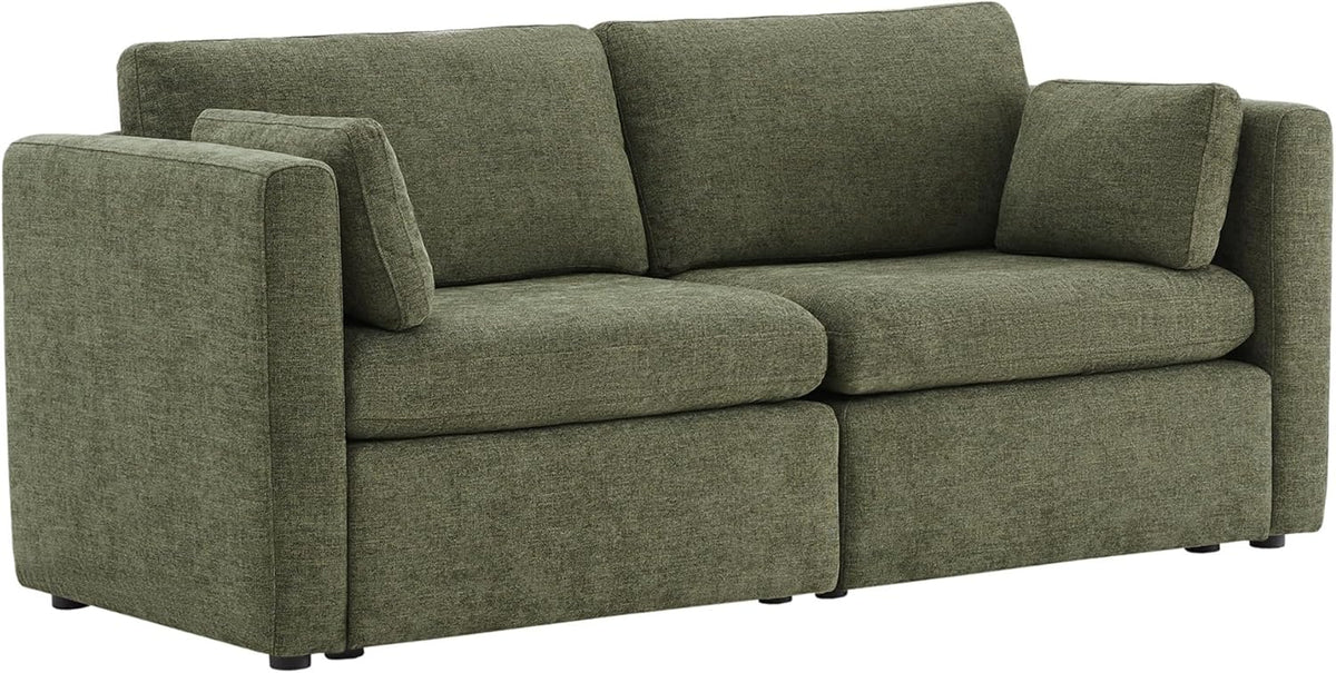 CHITA Small Modular Sectional Fabric Sofa Set, Extra Comfty Loveseat Cloud Couch, FSC Certified