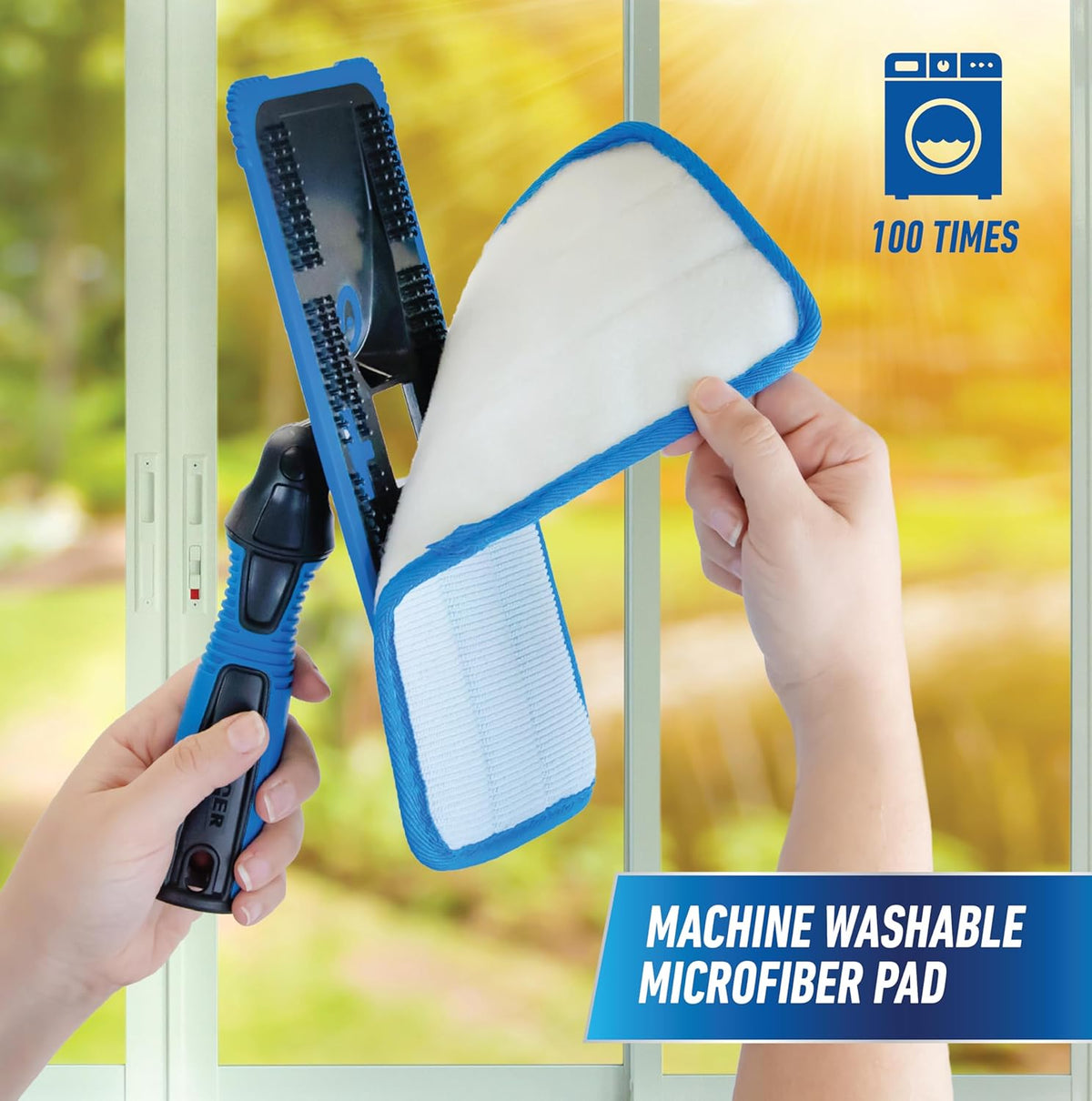 UNGER ProClean Connect and Clean Indoor Window Cleaning Kit, Washing Tool with Swivel Head for