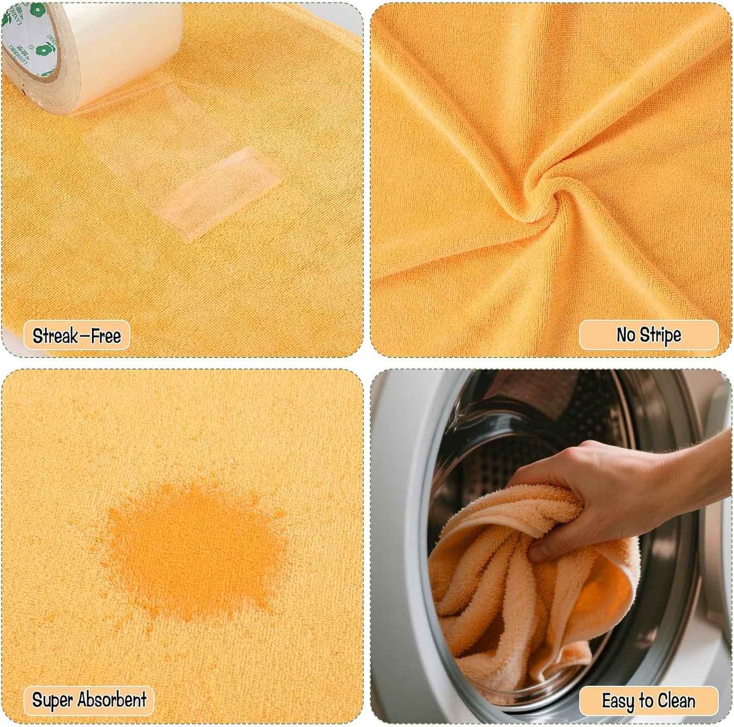 6 Pack Extra Large Microfiber Cleaning Cloths 20"x30", Lint-Free Reusable Towels for Home, Glass