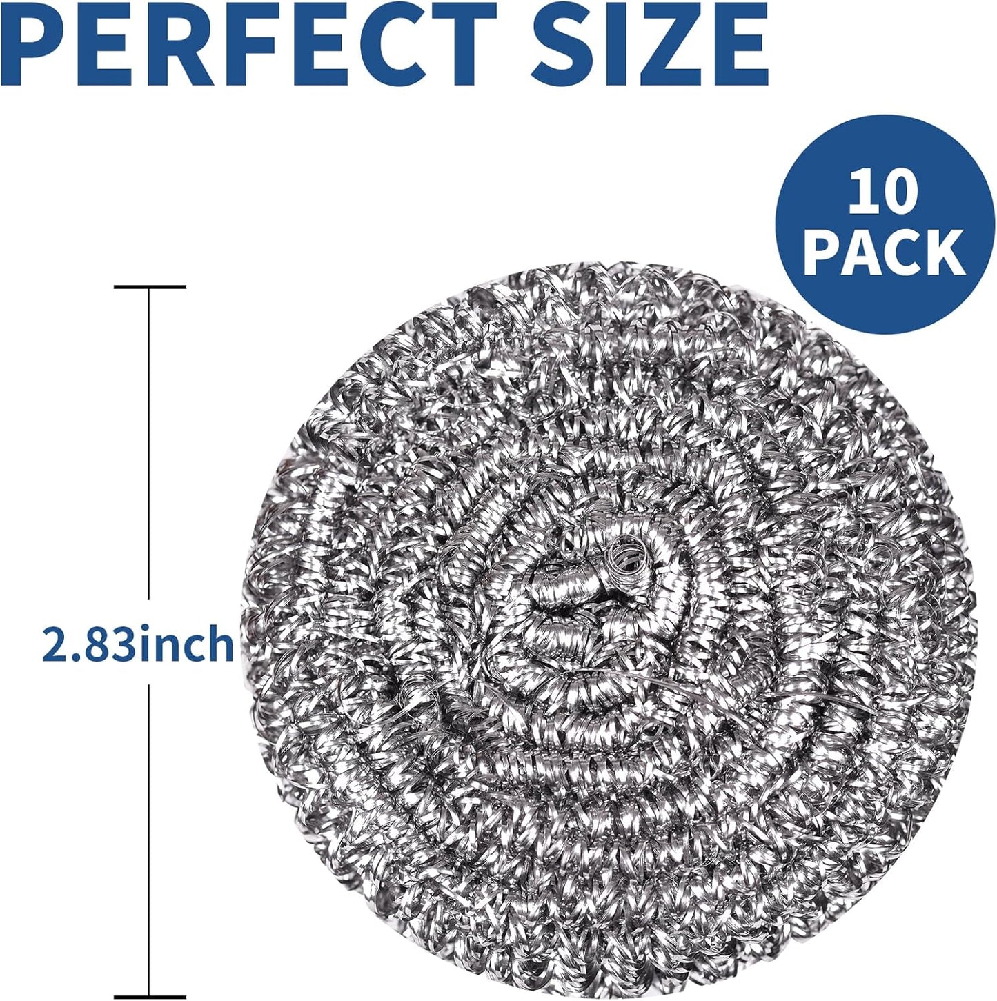 Stainless Steel Scrubber Scrubbing Scouring Pad Sponges Clean Pot Pan and Steel Wool for Kitchen