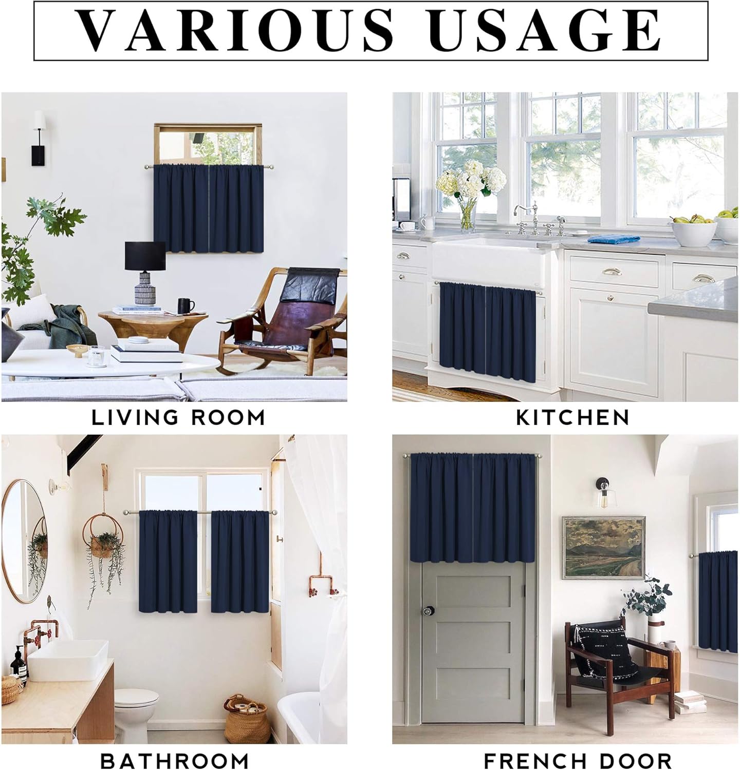 RYB HOME RV Curtains for Camper Windows - Soft Thermal Insulated Small Window Curtain Tiers for