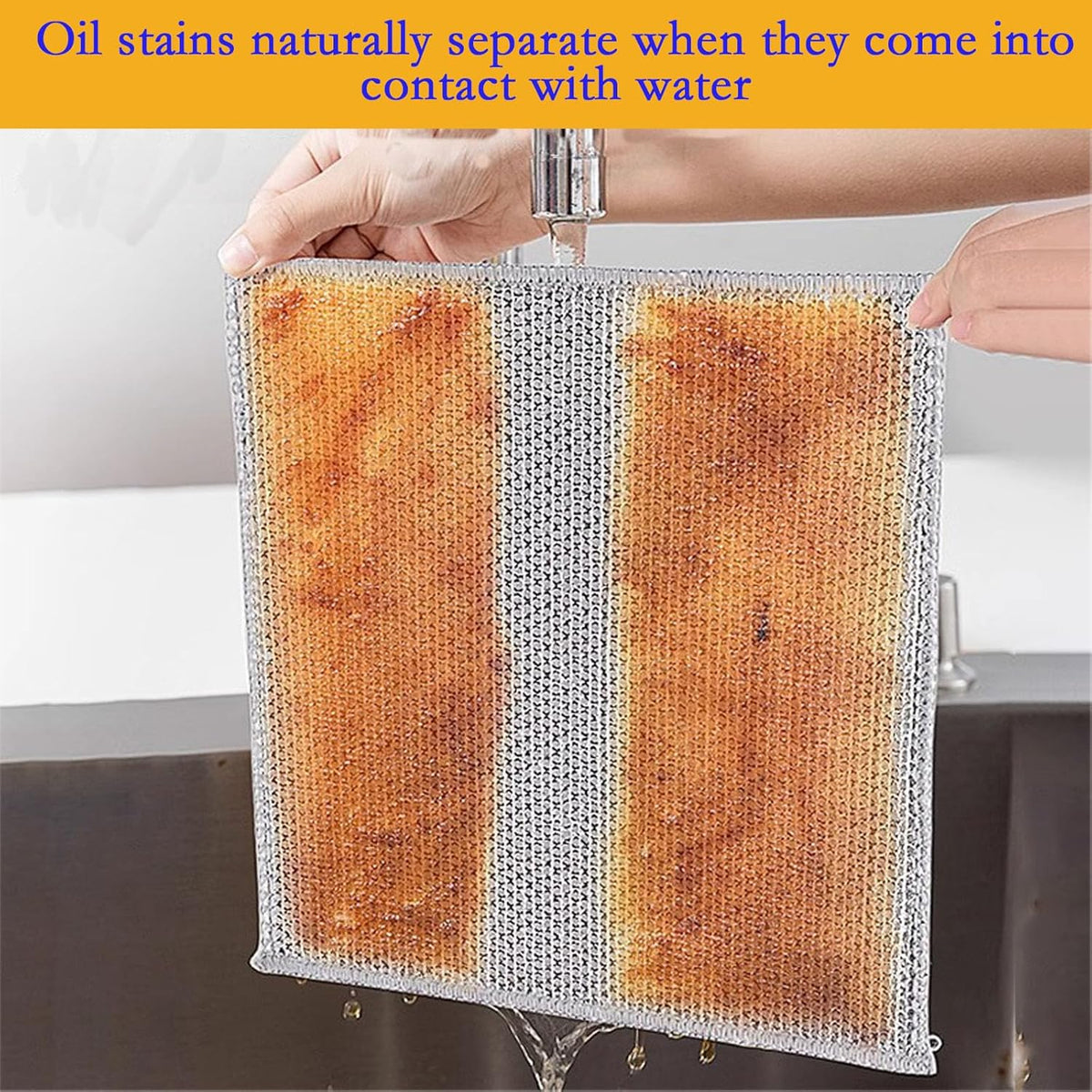 10PCS Double Wet and Dry Wire Dishcloth, Stainless Steel Scrubber, Multi-Purpose Wire Miracle