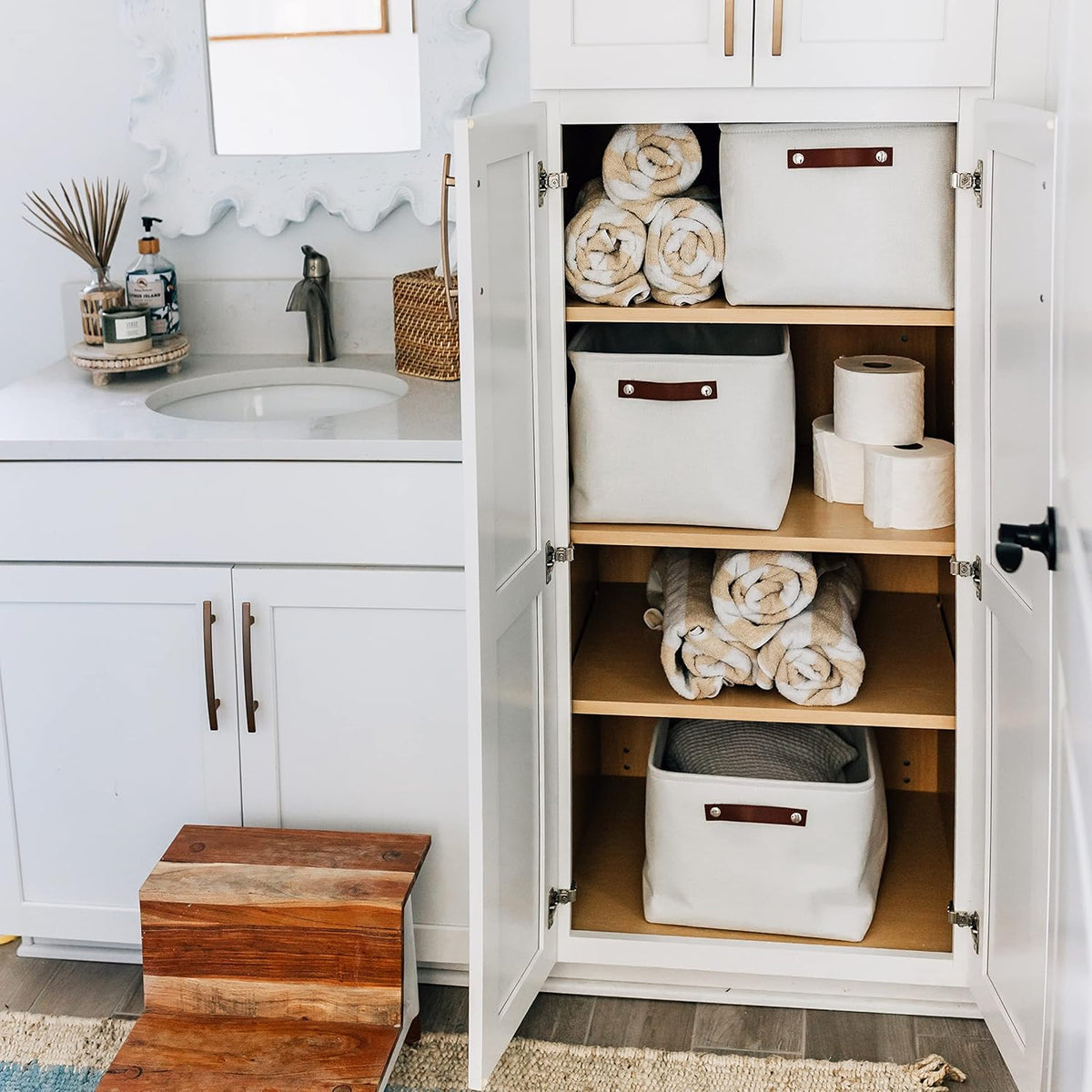 OrganiHaus Extra Large Fabric Storage Bins for Shelves 16x13in, Closet Storage Baskets for Shelf