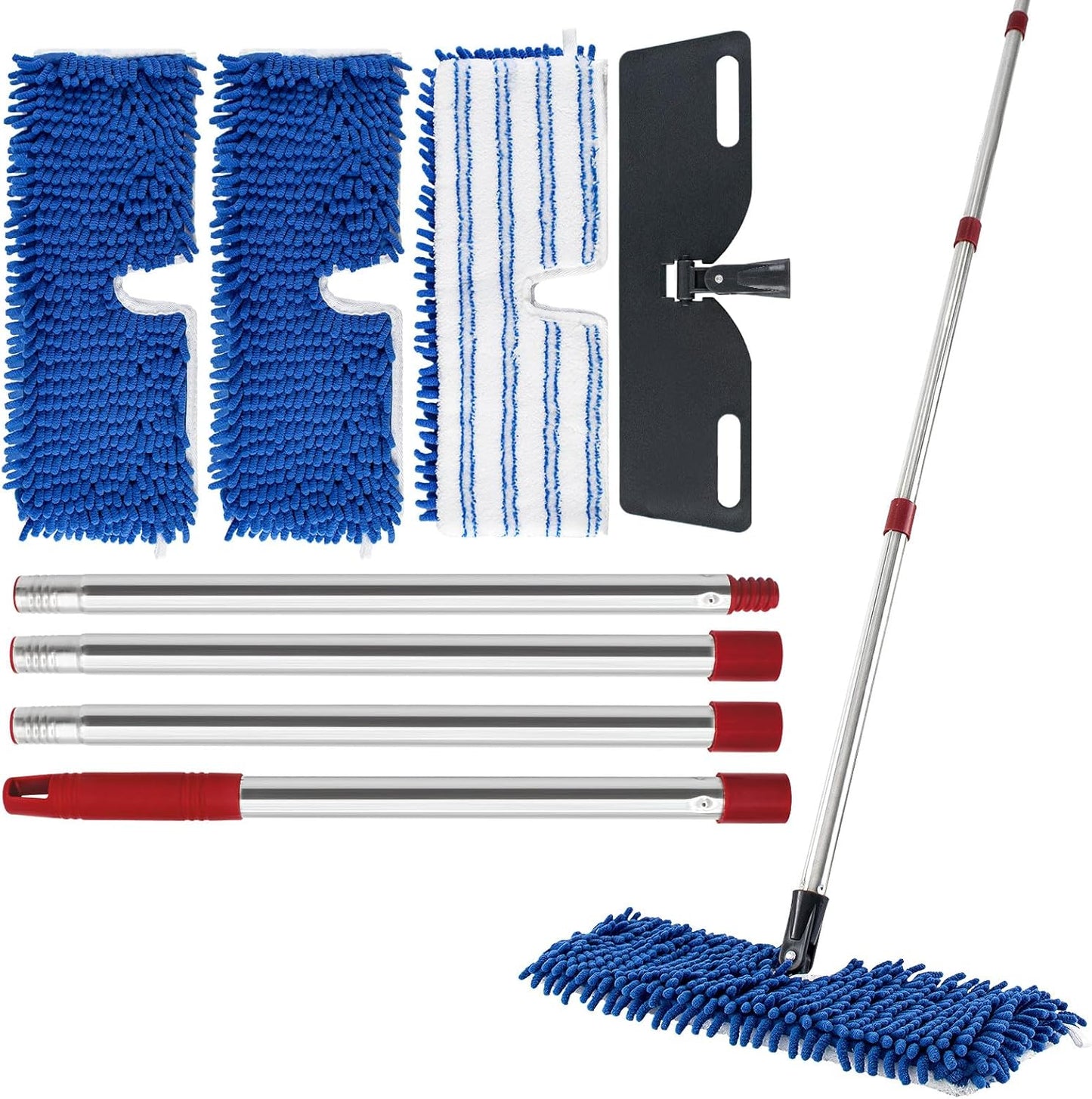 Microfiber Dust Mop for Hardwood Floors, Flat Mops for Floor Cleaning, Double-Sided Flip Mops with