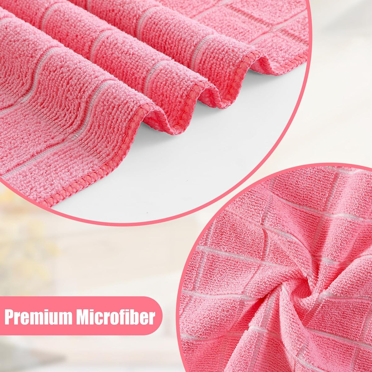Homaxy Microfiber Kitchen Towels and Dishcloths Set, 12 Pack Soft and Absorbent Dish Hand Towels
