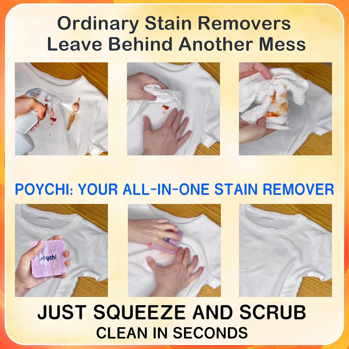Magical Fiber Stain Remover- Use as Spot Remover- No Dry Cleaning Food, Grease, Coffee Off Laundry