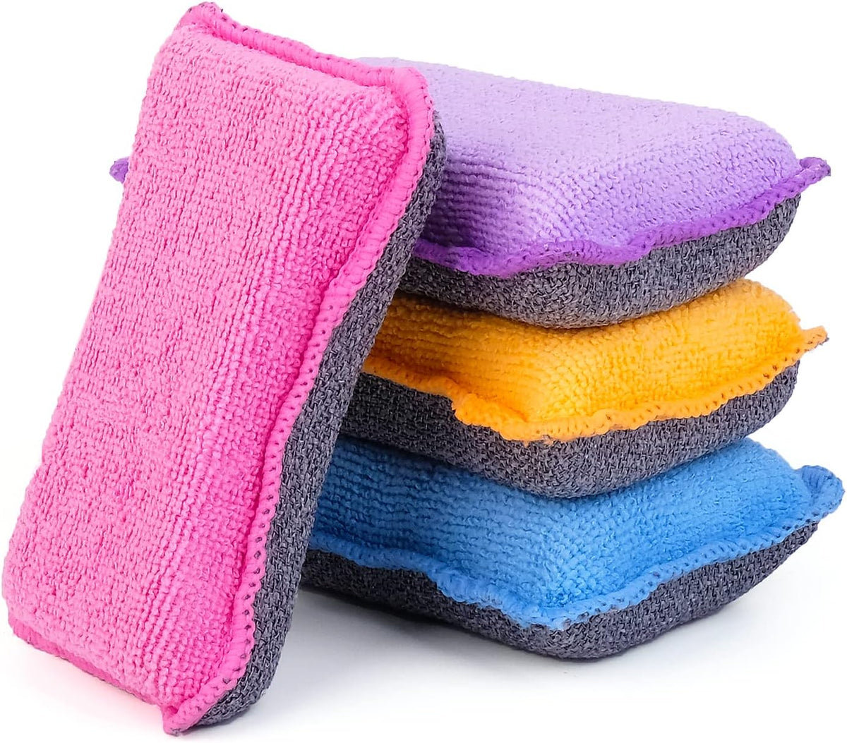 UPSTAR Kitchen Sponges for Dishes, Microfiber Cleaning Scrubber, Non-Scratch Scrubbies for