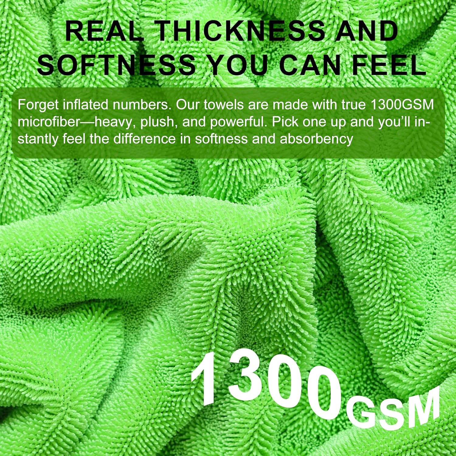 2 Pack XL Car Drying Towel – 1300GSM Ultra Absorbent Microfiber, 24"x36" Large Size, Twisted Loop