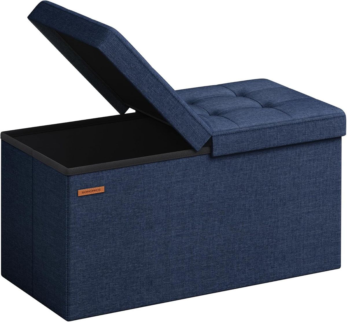 SONGMICS Mazie Collection - 30 Inches Storage Ottoman, Foldable Storage Bench with Flipping Lid