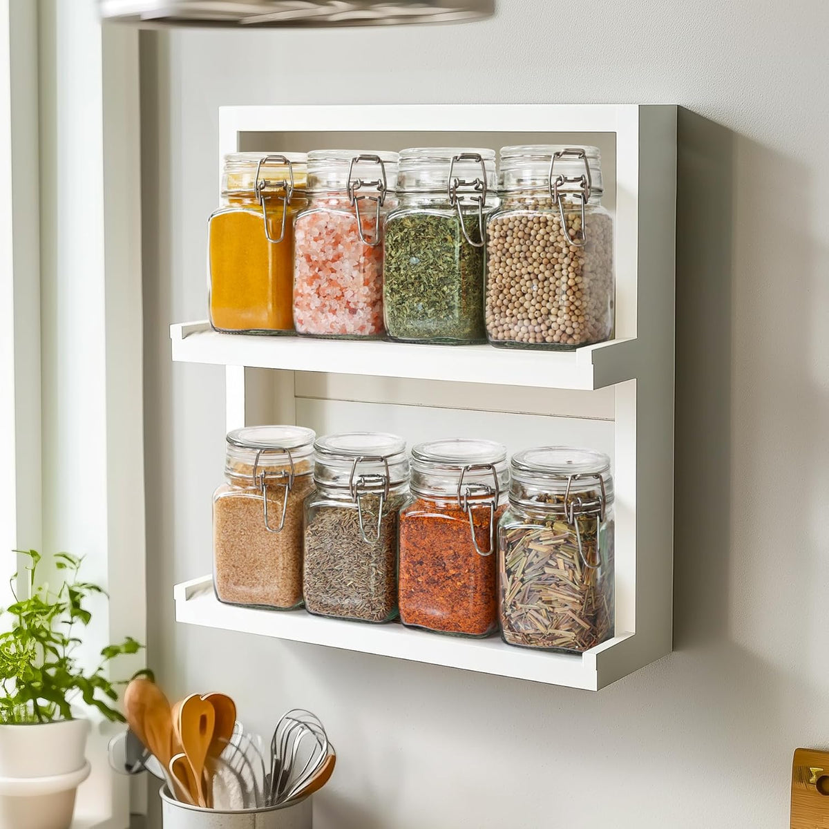 ComSaf Small Glass Jars with Airtight Lid Set of 6, Spice Jars 8 oz, Mason Jars 8 oz, Small Canning