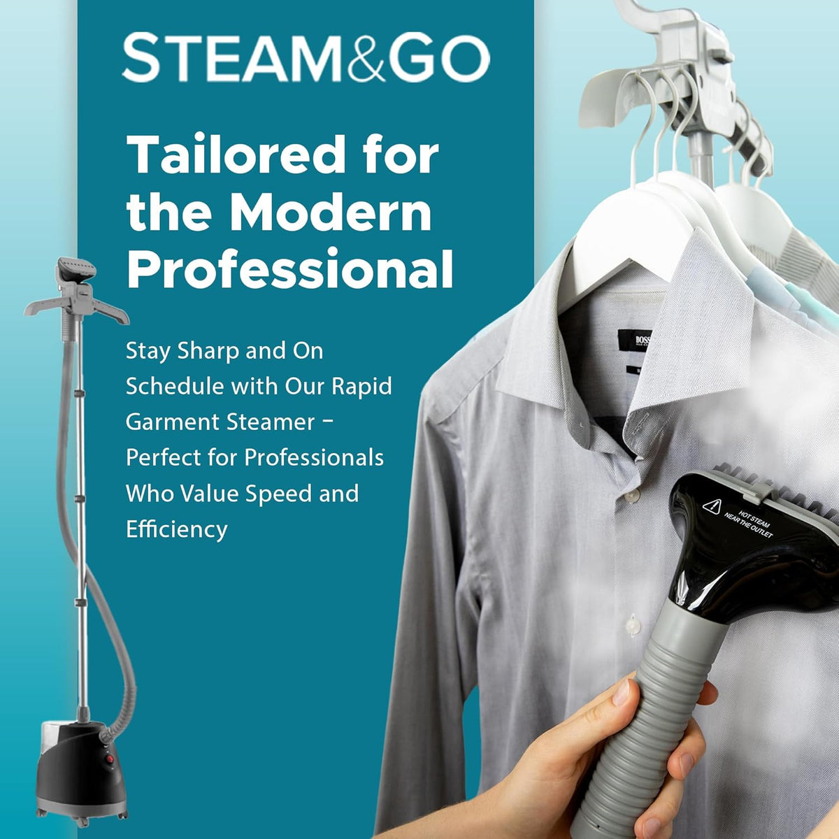 Steam & Go - The Rival Handheld Steamer - Upright Fabric Steamer for Clothes, Garments, Curtains