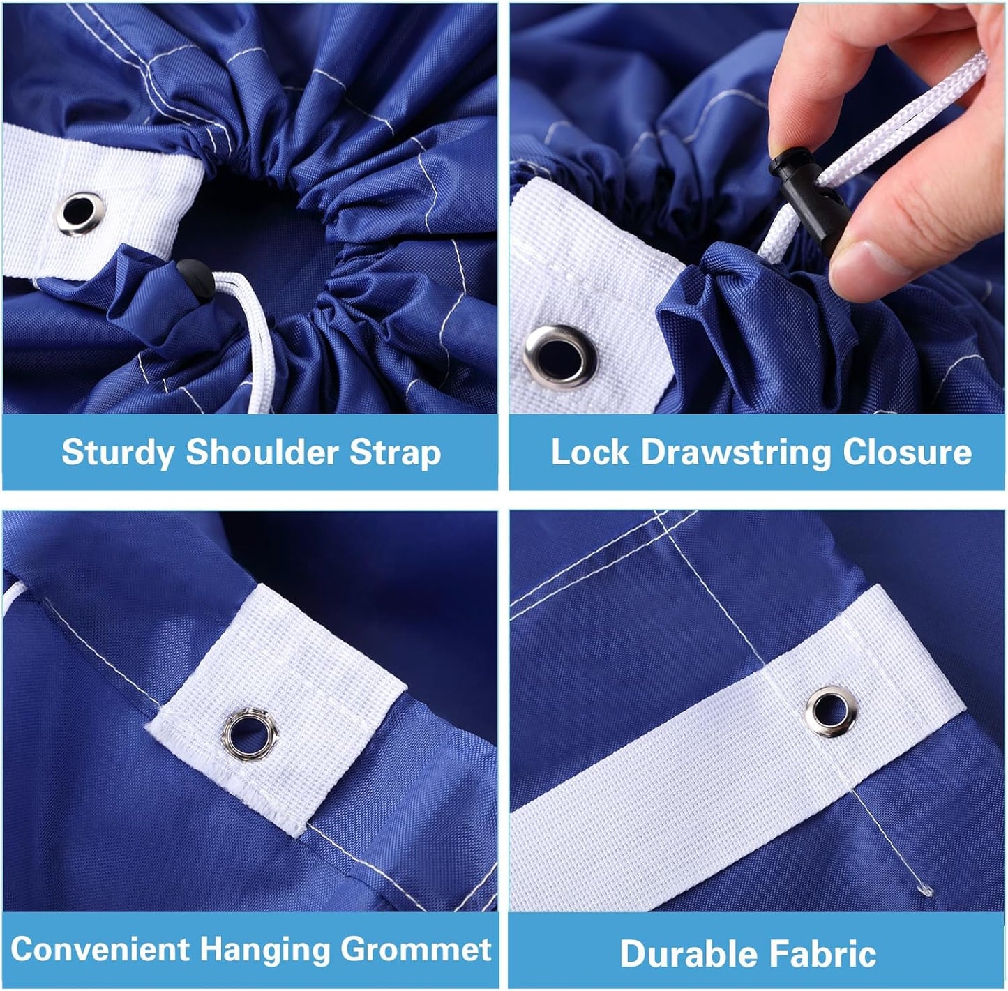 10 Pcs Nylon Extra Large Laundry Bag with Strap Travel Laundry Bags with Drawstring Closure