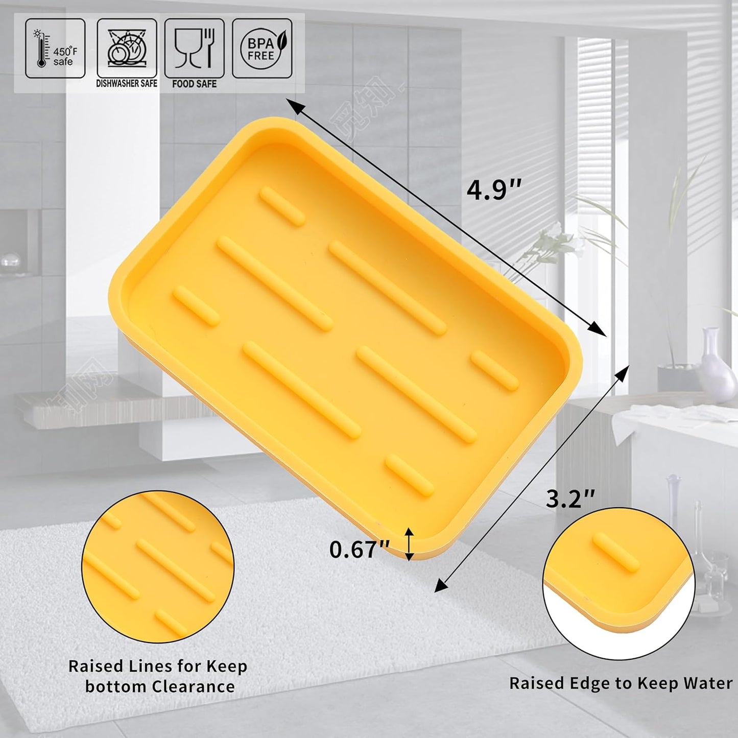 Silicone Kitchen Sink Organizer Tray for Multiple Usage,Easy Clean Sponges Holder for Kitchen