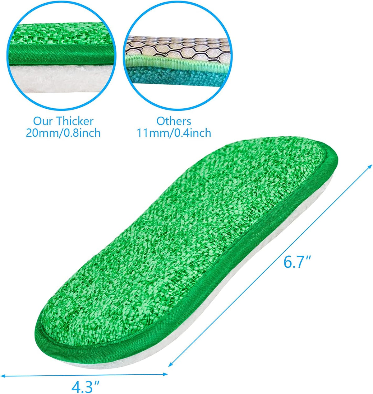 Kitchen Dish Sponge Scrubber Non Scratch, Dishcloth No Odor Reusable Washable Multipurpose Scrub