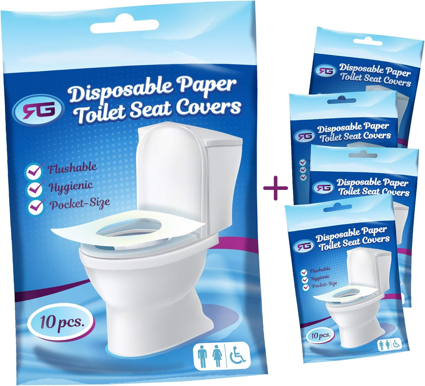Rockland Guard Toilet Seat Cover - Flushable & Disposable Toilet Seat Cover for Bathroom - Road
