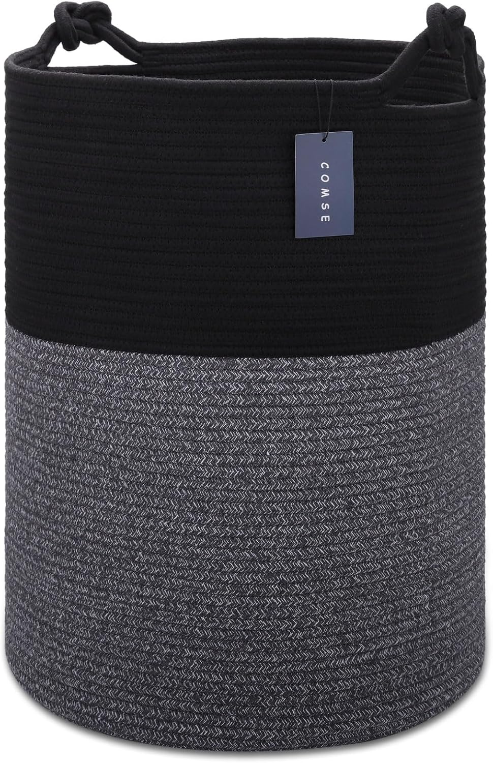COMSE Extra Large Blanket Basket, Tall Woven Storage Basket, Nursery Hamper, 15.7”x 21.7”, Cotton