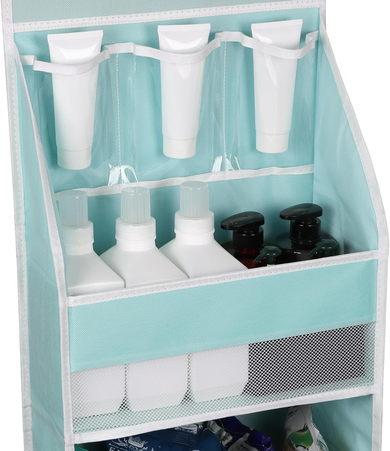 Univivi 6-Shelf Over Door Hanging Organizer Fabric Baby Door Storage with 5 Large Pockets and 3