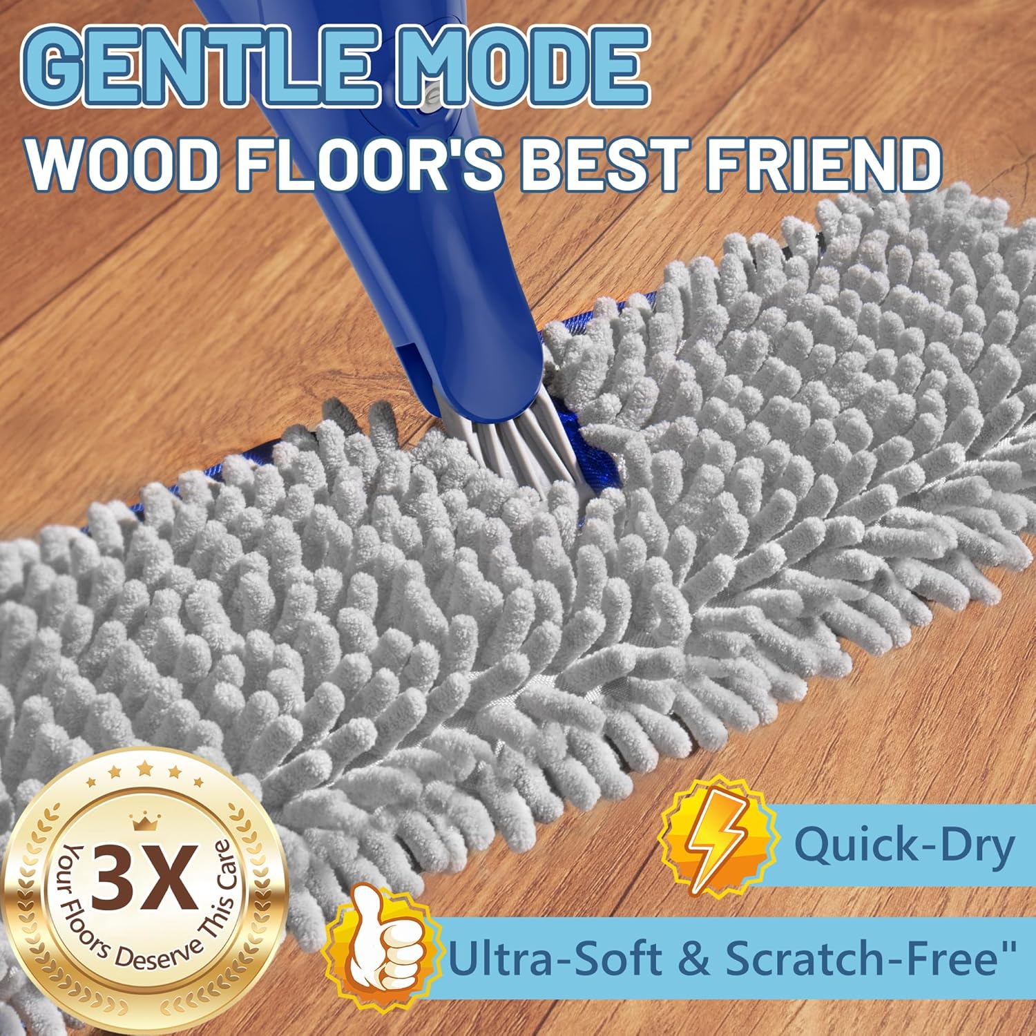 Papclean Spray Mops for Floor Cleaning: Double Sided Dust Mop for Hardwood Wood Tile Floor with