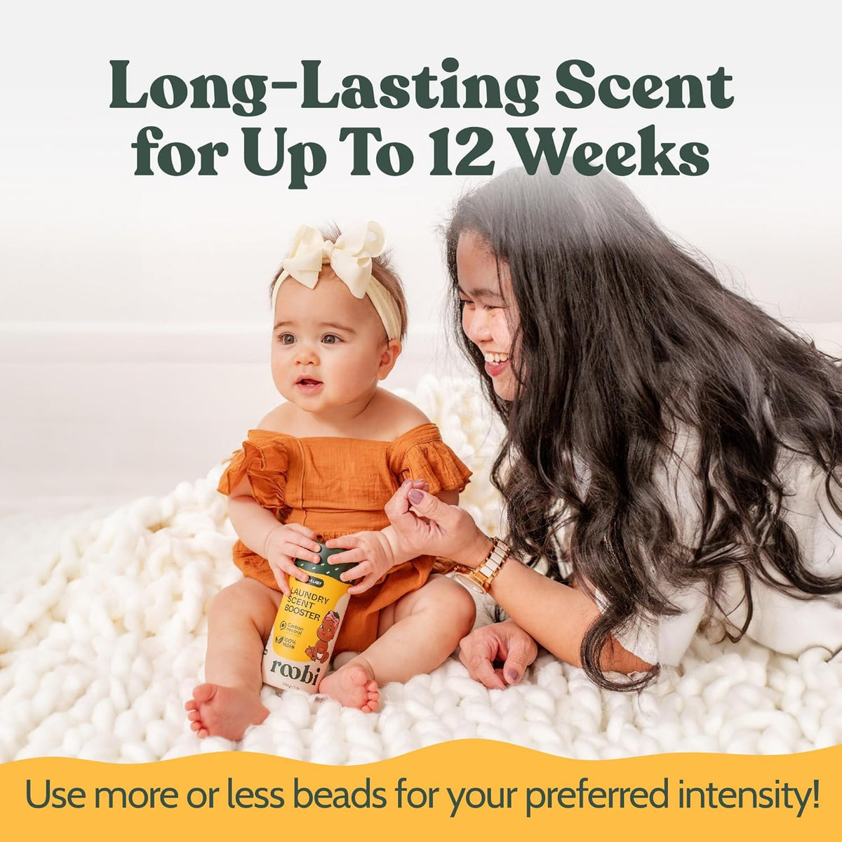Roobi Baby Laundry Scent Booster. Peachy Lullaby Fragrance Beads. Specially Formulated for Baby's