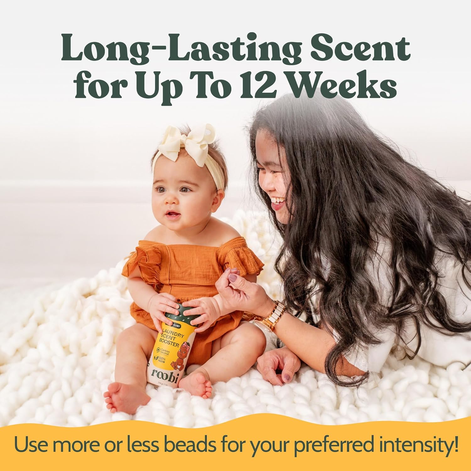 Roobi Baby Laundry Scent Booster. Peachy Lullaby Fragrance Beads. Specially Formulated for Baby's