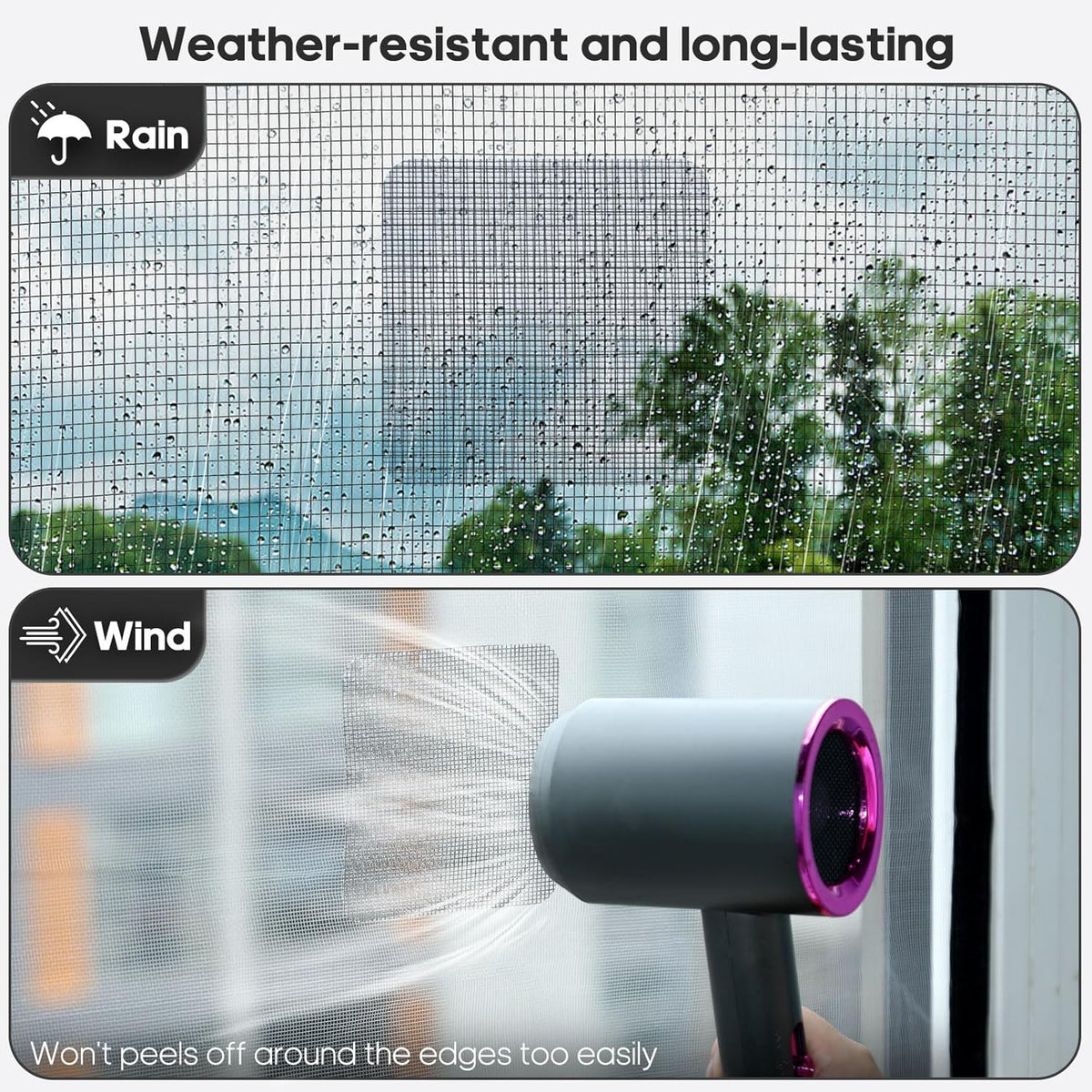 14 Sheets Window Screen Patches Repair Kit, Grey/Black 3 Sizes Window Screen Repair Kit for Mesh