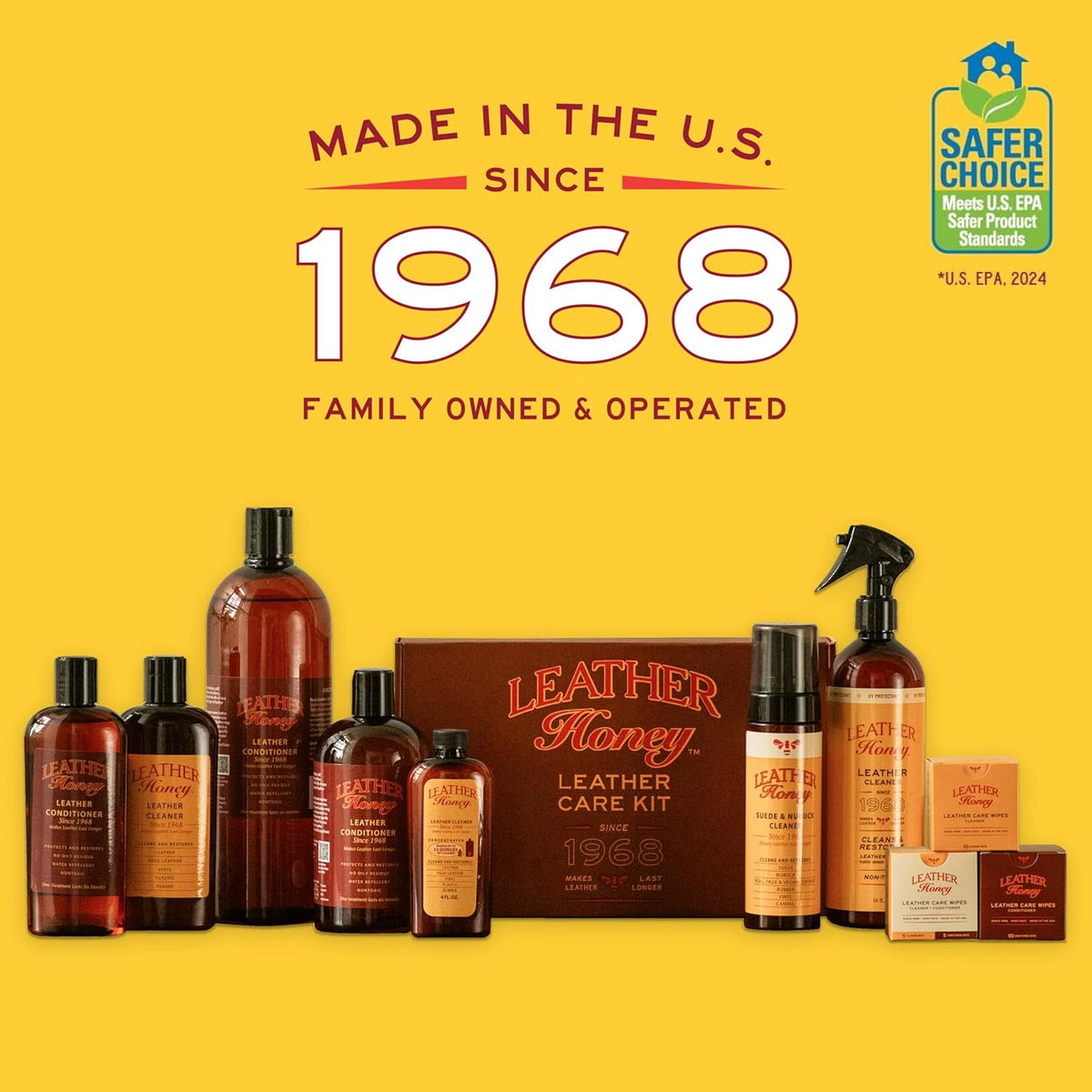 Leather Honey Leather Cleaner: Non-Toxic Leather Care Made in the USA Since 1968. Deep Cleans