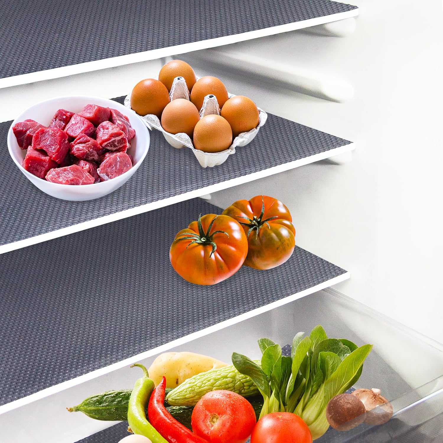 10Pcs Refrigerator Liners, Washable Fridge Liner Shelf Mats Refrigerator Pads for Cupboard Cabinet