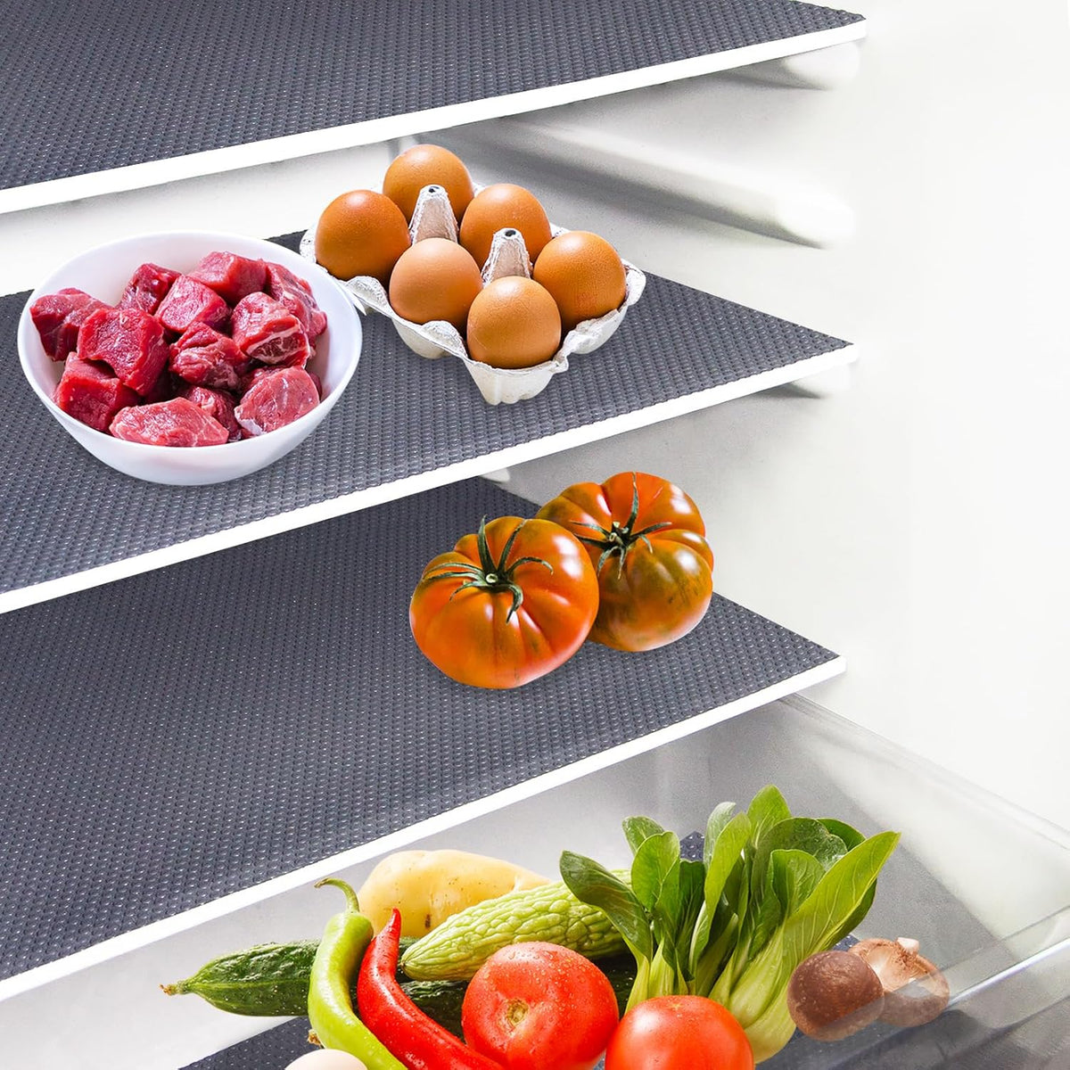 20Pcs Refrigerator Liners, Washable Fridge Liner Shelf Mats Refrigerator Pads for Cupboard Cabinet