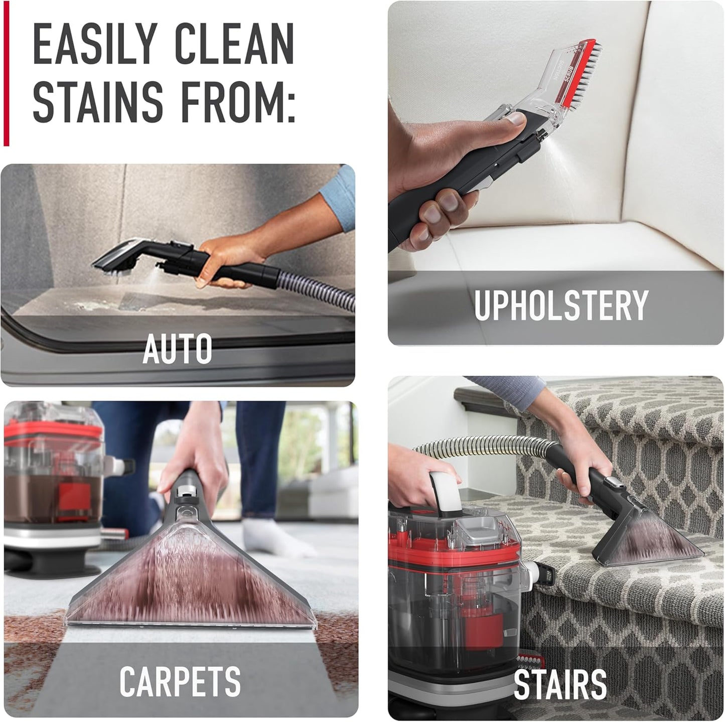 Hoover CleanSlate Plus Portable Carpet + Upholstery Spot Cleaner Machine, Powerful Suction with