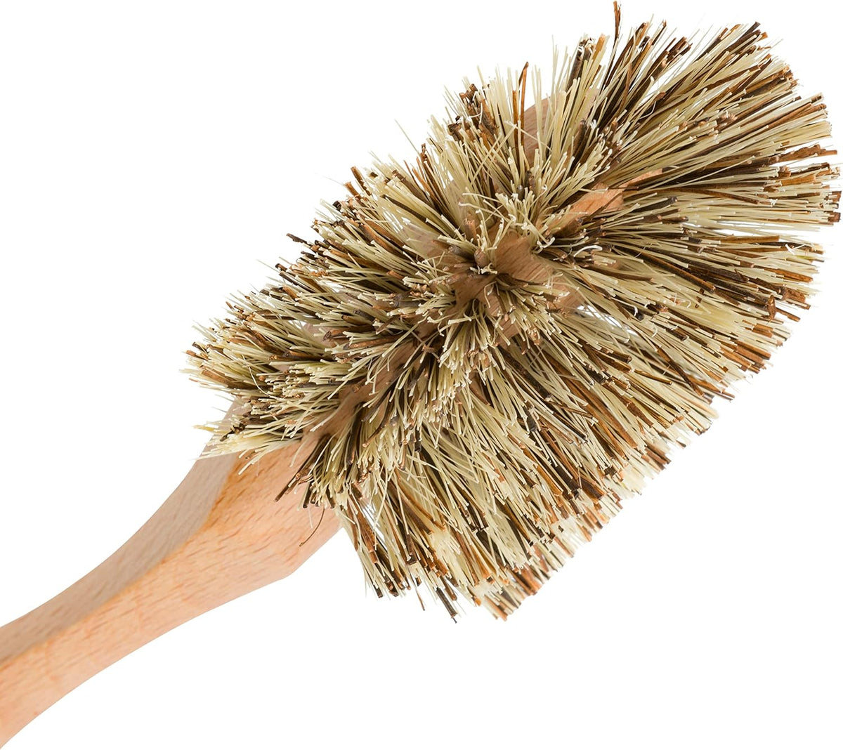 Redecker Extra Long Curved Dish Brush, Extra Strong Union Fiber Bristles, Oiled Beechwood Handle