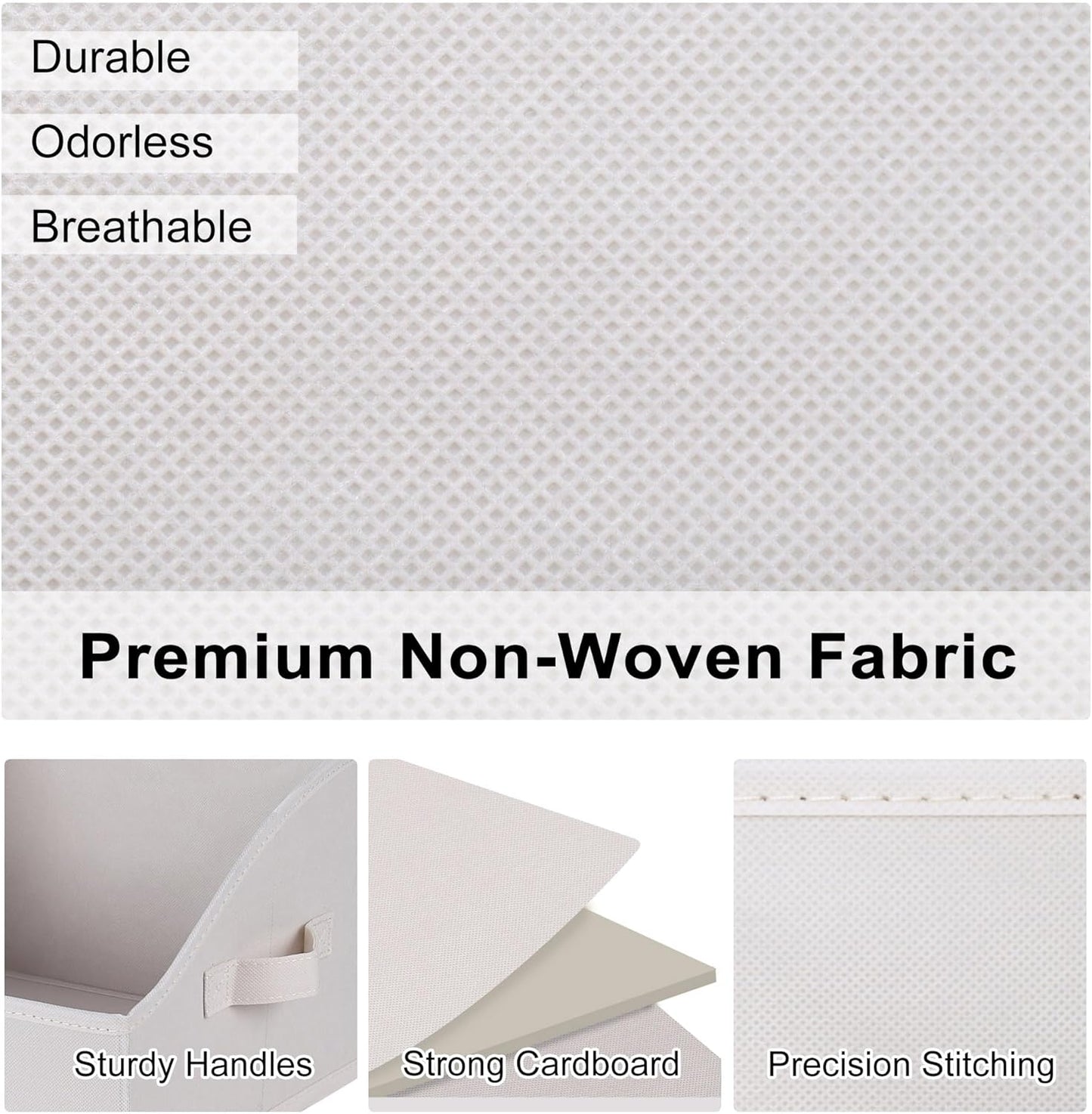 WUIKE Closet Storage Bins, Large Trapezoid Storage Boxes with Handles, Fabric Storage Baskets for