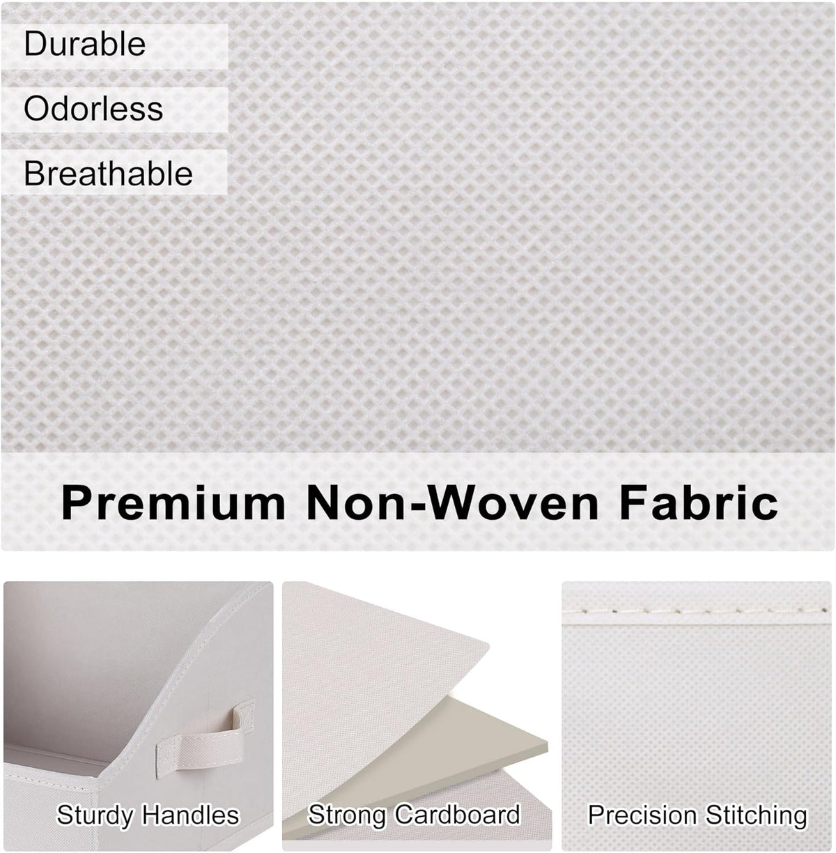 WUIKE Closet Storage Bins, Large Trapezoid Storage Boxes with Handles, Fabric Storage Baskets for