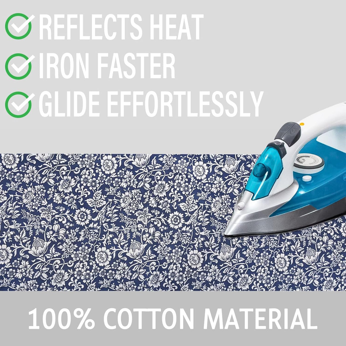Ironing Board Cover and Pad 15x54 Inch Standard Ironing Board Cover with Elastic Edge and Hook and