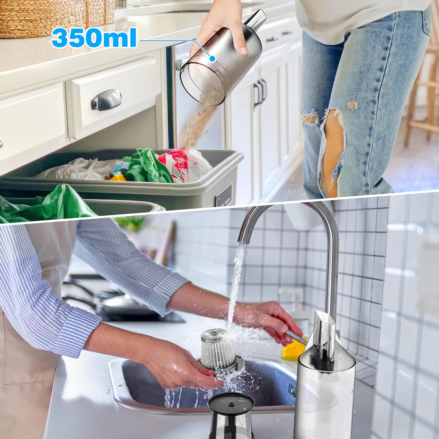 Handheld Vacuum Cleaner Cordless - 35000PA Strong Suction for Car & Home, Car Vacuum Portable