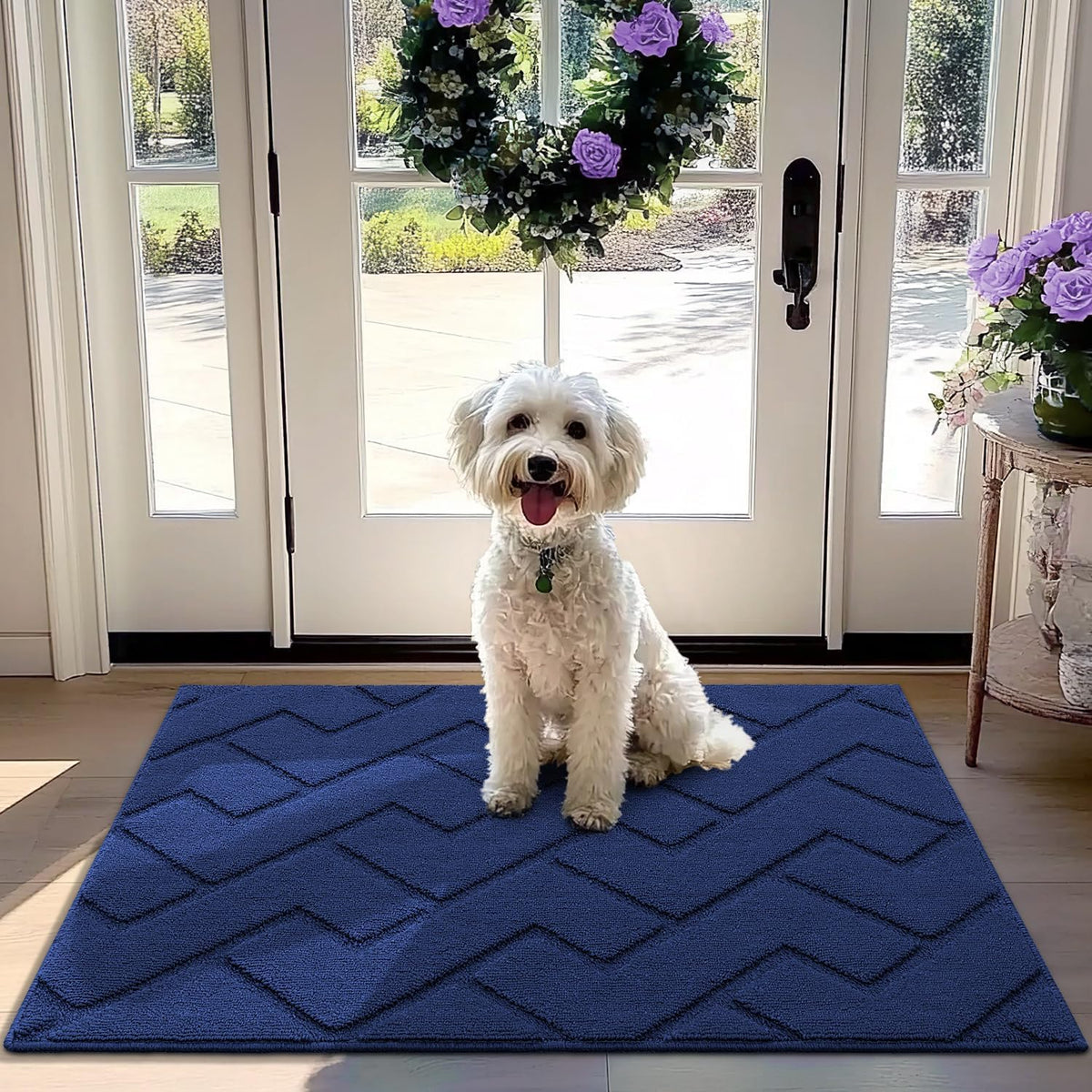 hicorfe Front Door Mat Outside Entrance,32"x40" Absorbent Muddy Dirt Resist Welcome Door Mats