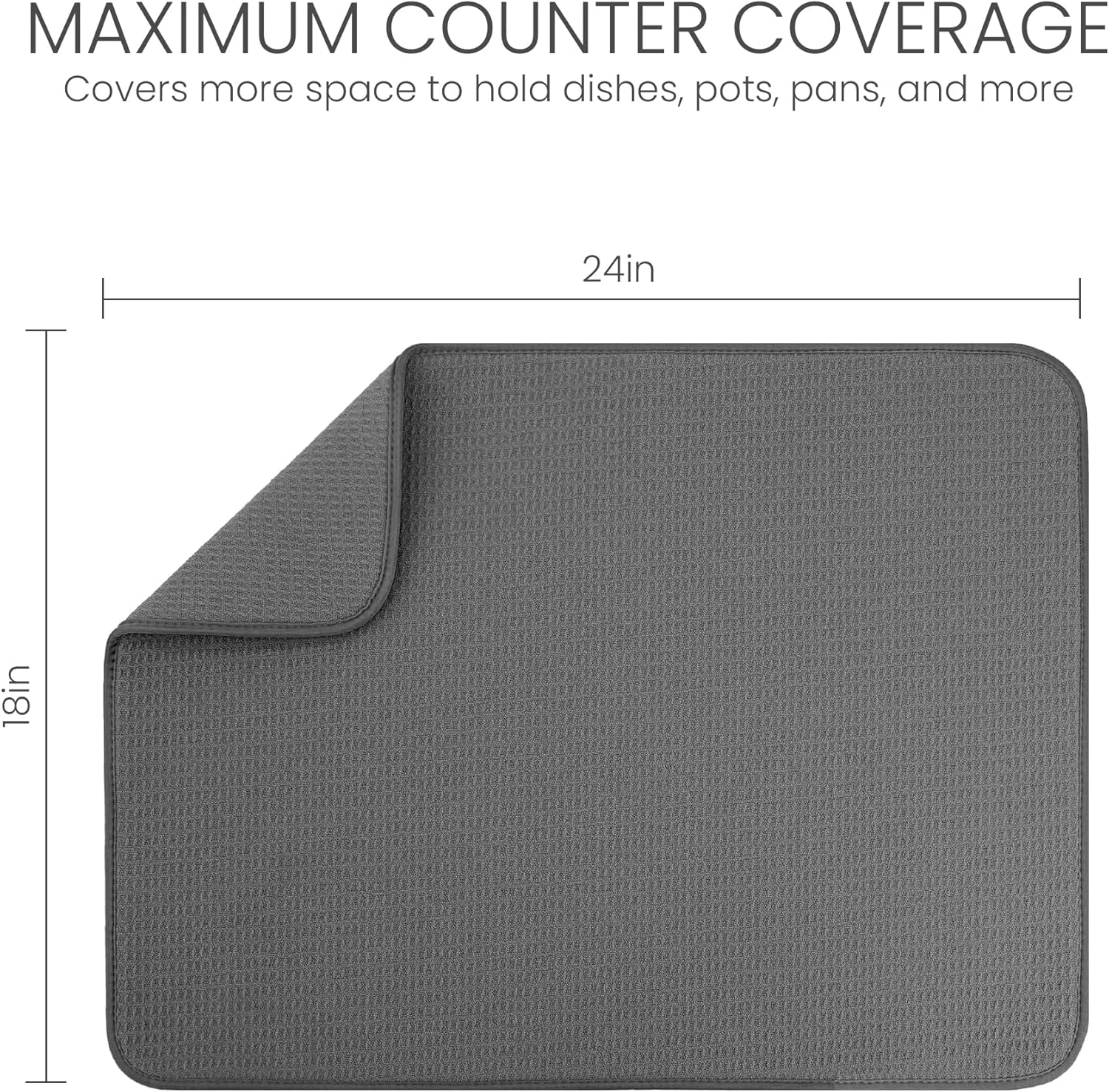 Bellemain XXL Dish Mat 24" x 17" ( LARGEST MAT ) Microfiber Dish Drying Mat , Super absorbent (