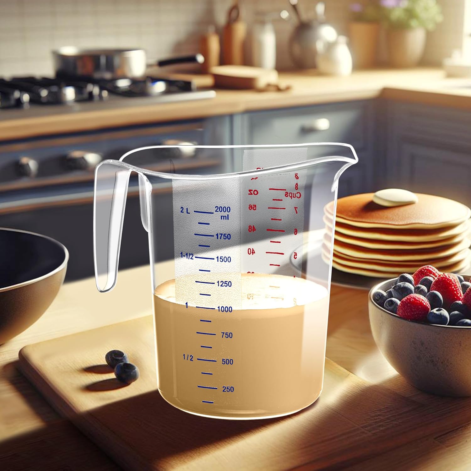Amazing Abby - Melissa - 64-Ounce Plastic Measuring Pitcher (1-Pack), 8-Cup (2-Quart) Food-Grade