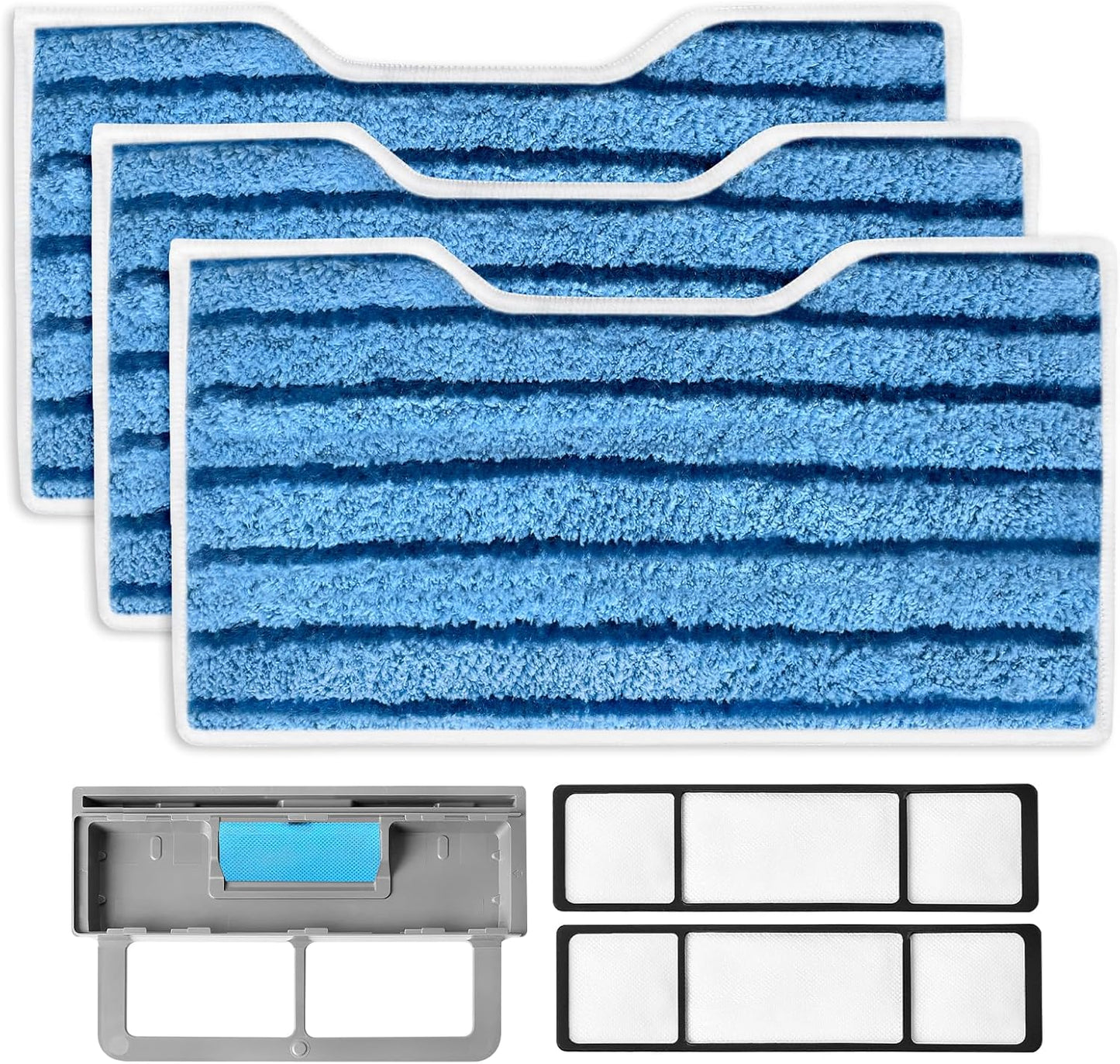 KEEPOW Reusable Mop Pads Refills, Replacement Pads Compatible with Shark Vac Mop VM252 VM200 VC205