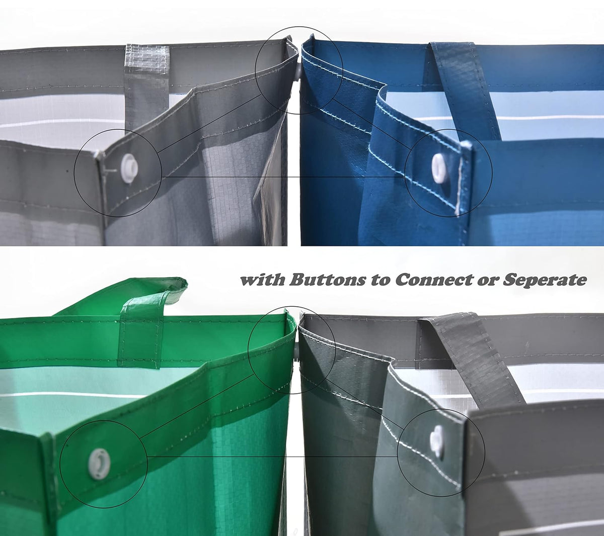 YOUNG DA Reusable Recycle Bags, 3-Piece Separate Recycling Bin Set for Home, Kitchen, and Office