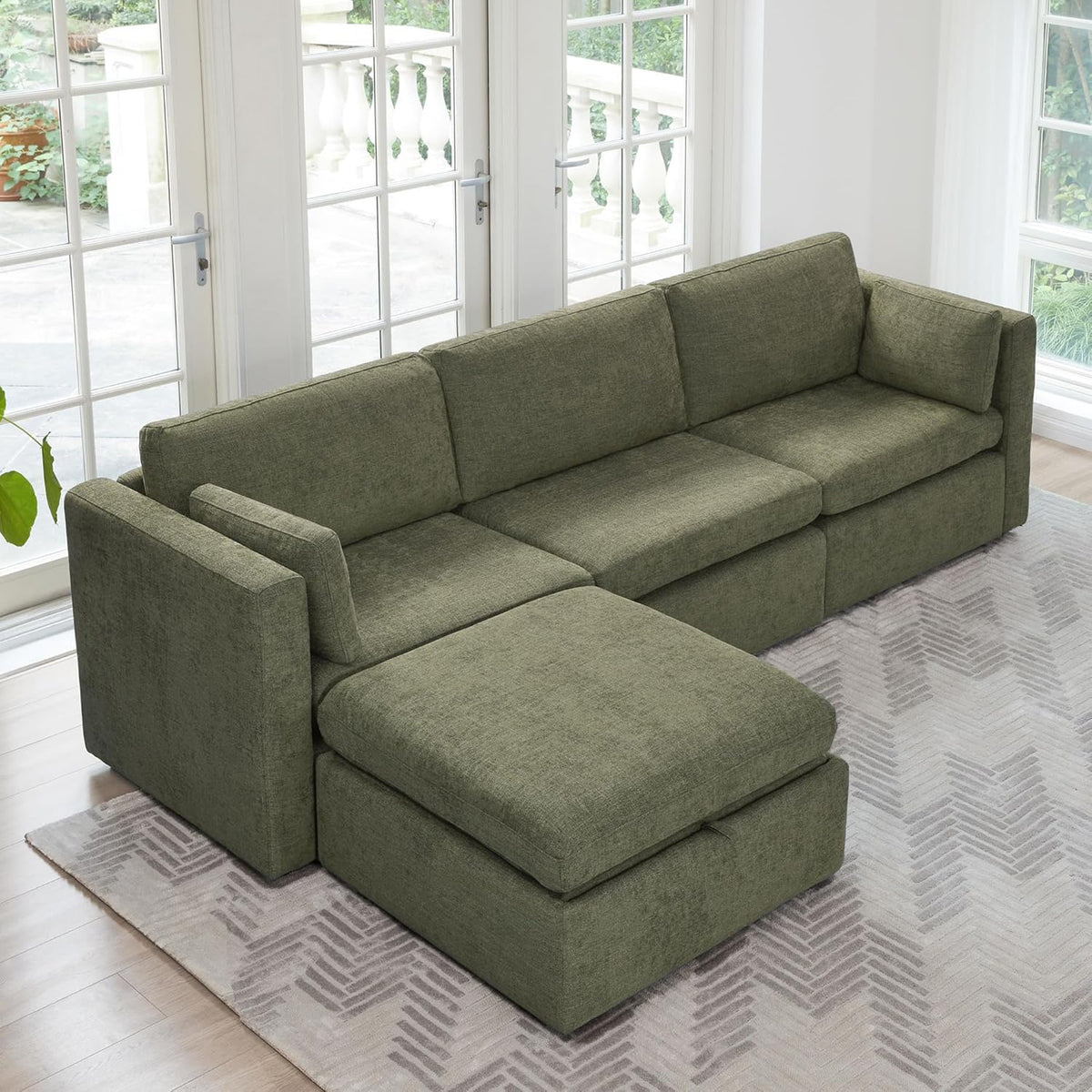 CHITA Oversized Modular Sectional Sofa, FSC Certified L Shaped Couch Reversible Chaise, Modular
