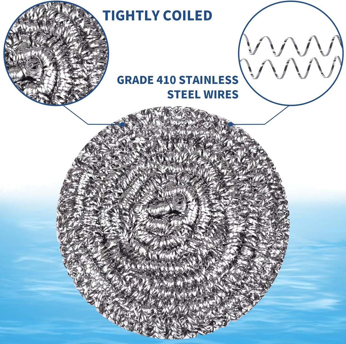 Stainless Steel Scrubber Scrubbing Scouring Pad Sponges Clean Pot Pan and Steel Wool for Kitchen